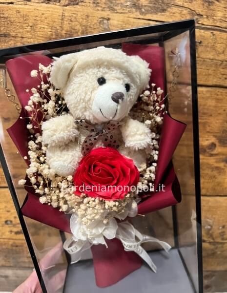 Box orsetto e gypsophila stabilizzata